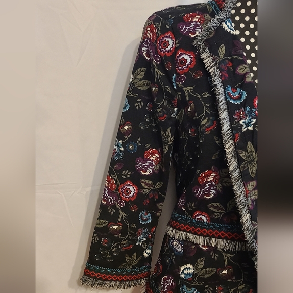 Loft Floral Fringe Colorful Jacket - Picture 8 of 12